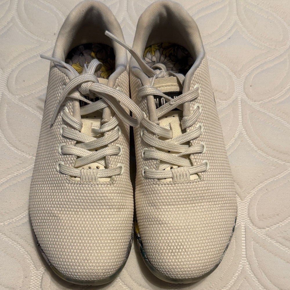 NOBULL White Sneakers with Floral Accents